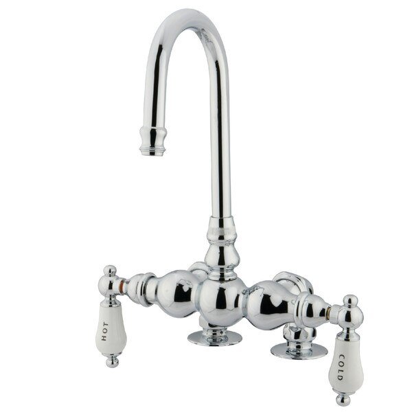 Deck-Mount Clawfoot Tub Faucet, Polished Chrome, Deck Mount, Kingston Brass, Mfr#: CC96T1