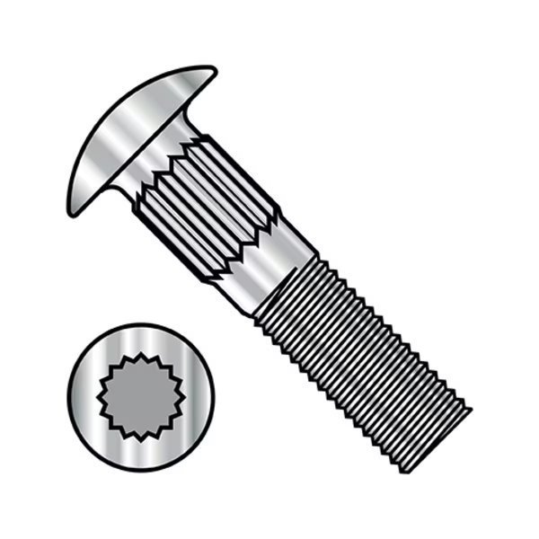 3/8-16X1 BOLT CARRIAGE RIB NECK FT STAINLESS STEEL, EnjoyTool select, Mfr# 3716CR188