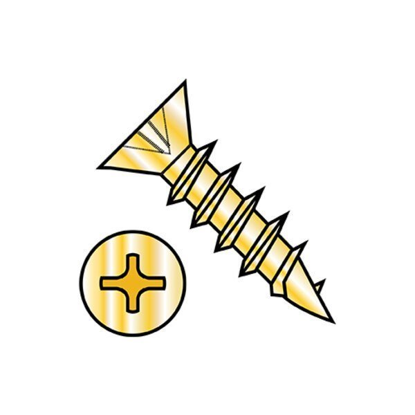 Wood Screw, #5, 5/8 in, Plain Brass Flat Head Phillips Drive, 10000 PK, EnjoyTool select, Mfr# 05C10DPFDBB