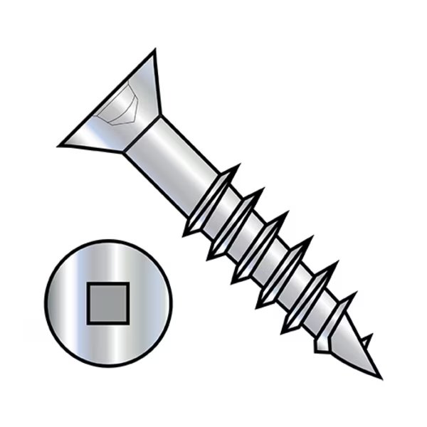 Wood Screw, #6, 1-1/4 in, Zinc Plated Steel Flat Head Square Drive, 8500 PK, EnjoyTool select, Mfr# 0620DQFD