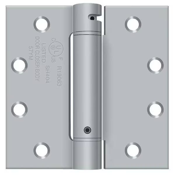 Satin Chrome Spring Hinge, Holes per Leaf: 4, Deltana, Mfr#: DSH45U26D