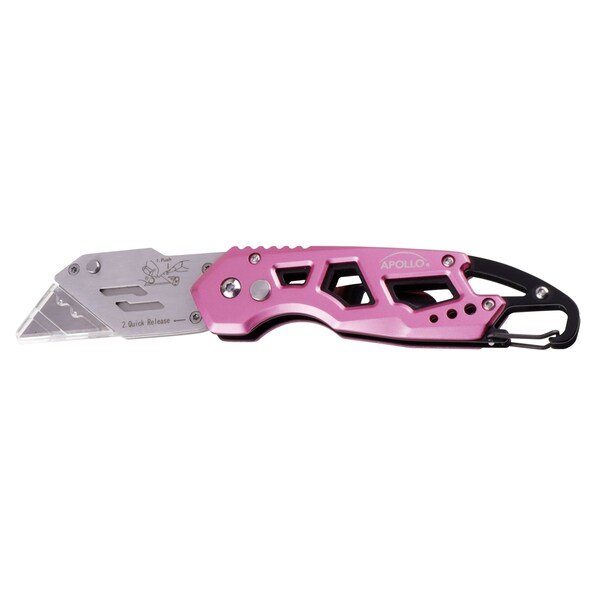 Foldable Knife, Pink, Apollo Tools, Mfr#: DT5017P