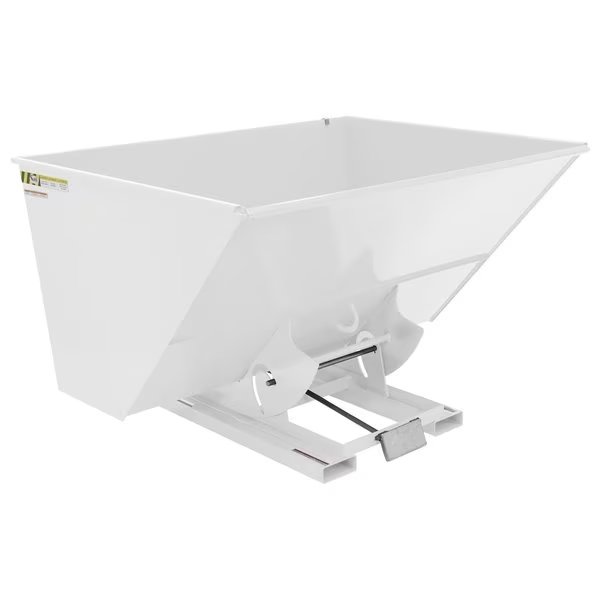 Heavy Duty Self-Dump Hopper 3 Cubic Yard 6000 lb White, VESTIL, Mfr# D-300-HD-WHT
