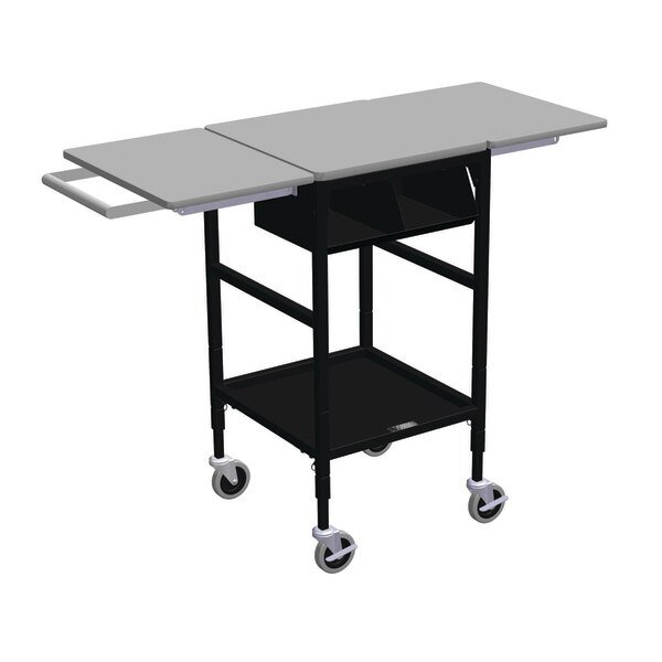 Sm Mobile Table w/Drop Lves, 2 Comp Org. Bin, Hang Bar & Btm Shelf, Irsg, Mfr#: ERGO-27-K6