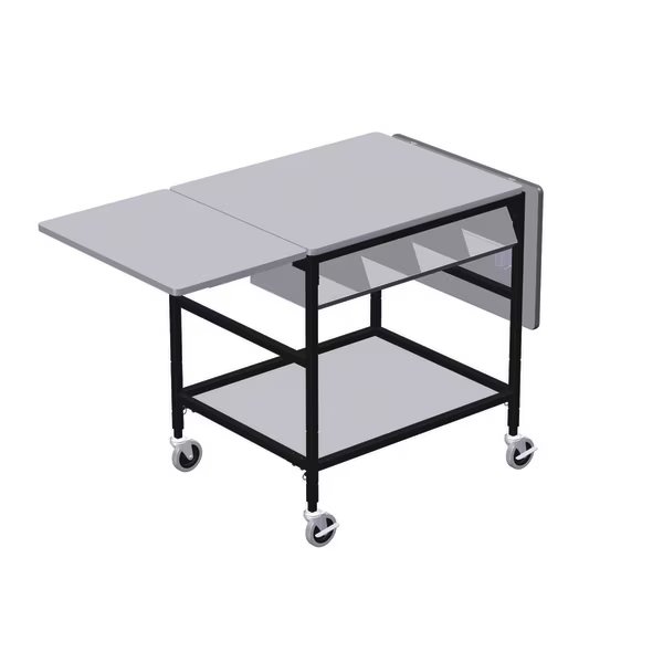 Mobile Work Table with Drop Leaves, 4 Comp Org. Bin & Bottom Shelf, Irsg, Mfr#: ERGO-32-K4