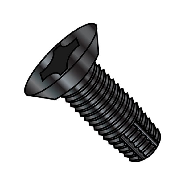 Thread Cutting Screw, #6-32 x 1/4 in, Black Stainless Steel Flat Head Phillips Drive, 5000 PK, EnjoyTool select, Mfr# 0604FPU188B
