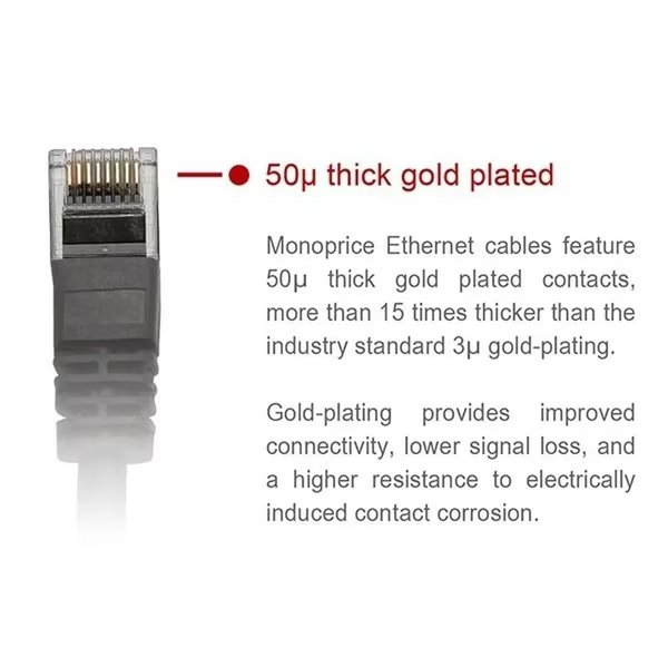 Ethernet Cable, Cat 5e, White, 1 ft., MONOPRICE, Mfr# 1978