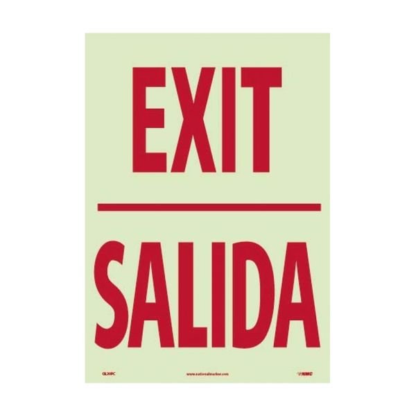 Exit Sign, English, Spanish, NMC, Mfr# GL30PC