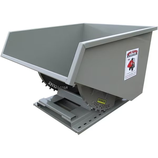 HD Hopper, w/Casters, Lid, 3 yd., 6500 lb., Hippo Hopper, Mfr#: HH48-CS-L