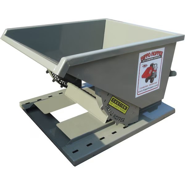 Hopper, w/Poly Casters, 1 yd., 2000 lb., Grn, Hippo Hopper, Mfr#: HH16LD-G-CP