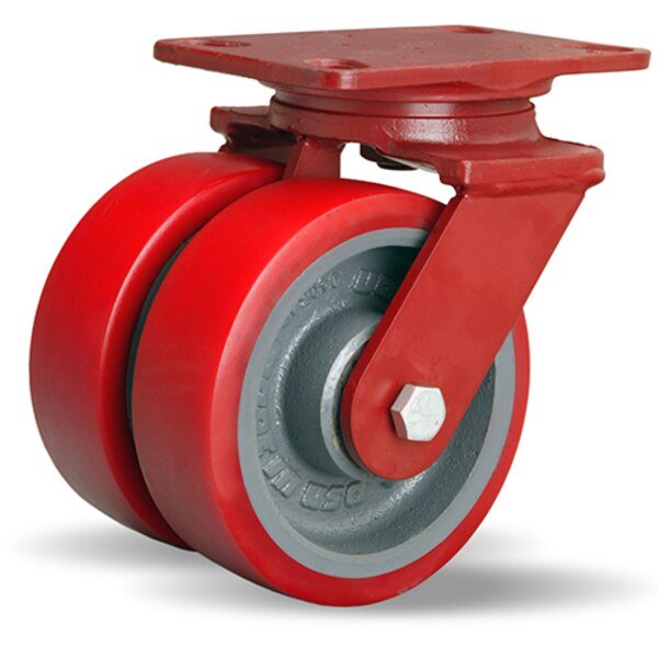 Heavy Service Dual-Wheel Swivel Caster, 6