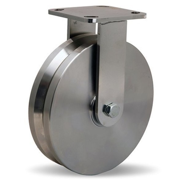 Rigid Caster, Whs 8X2 Ss V-Grooved, Series: Workhorse, HAMILTON, Mfr# R-WHS-8SVB
