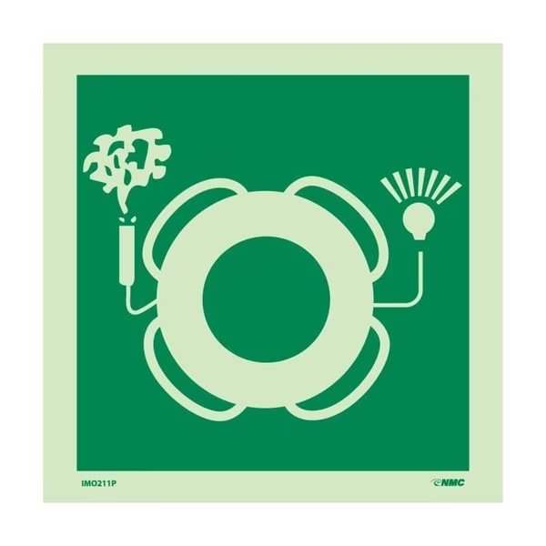 Symbol Life Buoy With Light And Smoke Imo Label, IMO211P, NMC, Mfr# IMO211P