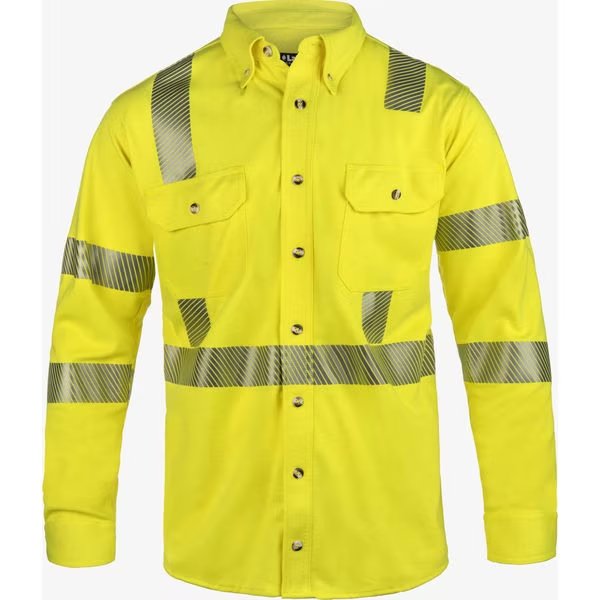 High Performance FR Knit Button Up, Hi-V, LAKELAND, Mfr# ISHAT29RT-5XT