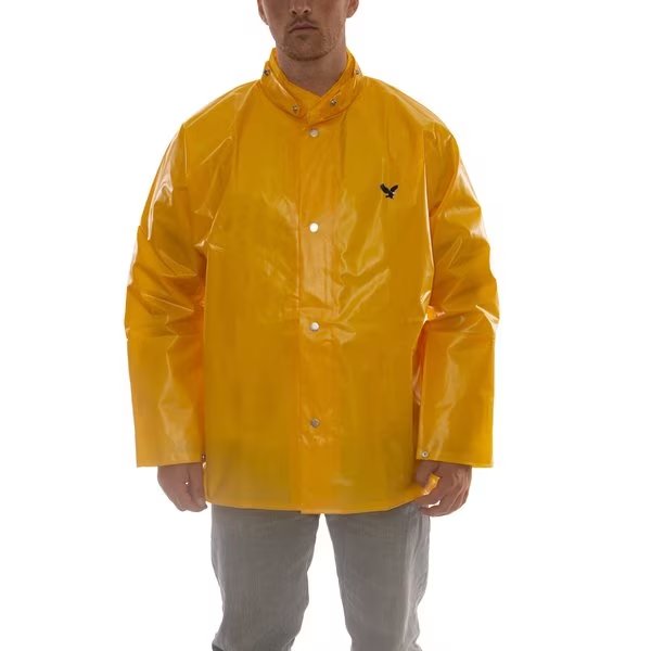 Rain Jacket, L, Ylw, Unisex, 0.25mm Thick, TINGLEY, Mfr# J22257