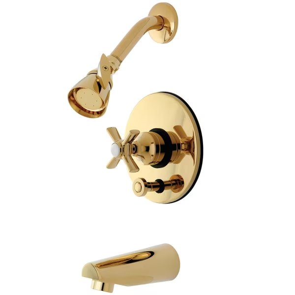 Tub and Shower Faucet, Polished Brass, Wall Mount, KINGSTON BRASS, Mfr# KB86920ZX