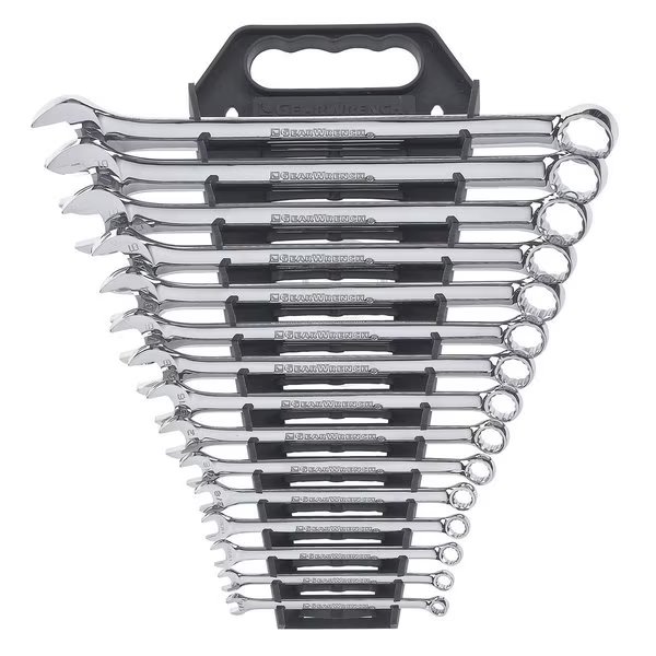 Combination Wrench Set, SAE, 15 pcs., Finish: Full Polish Chrome, KD TOOLS, Mfr# 81901