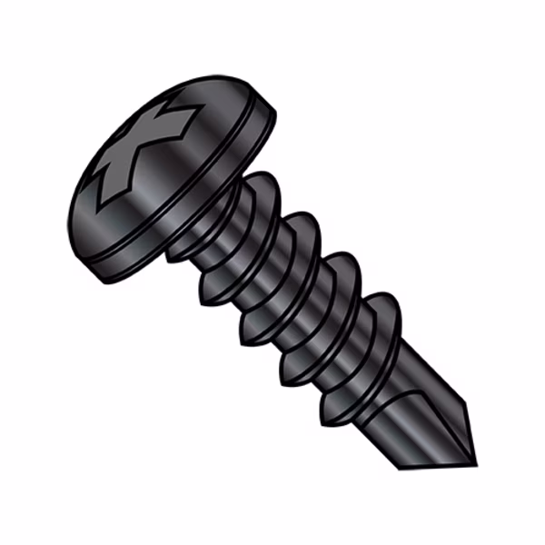 Self-Drilling Screw, #8-18 x 3/4 in, Black Oxide Steel Pan Head Phillips Drive, 8000 PK, EnjoyTool select, Mfr# 0812KPPB