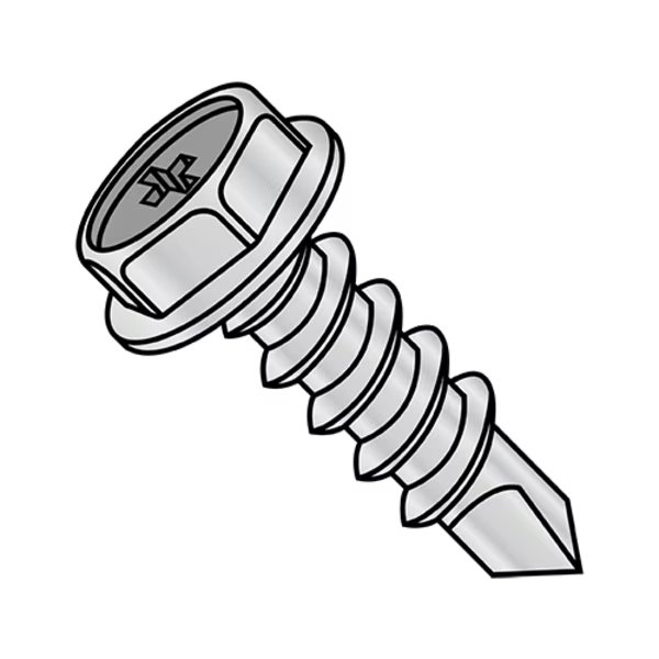Self-Drilling Screw, #8-18 x 3/4 in, Nickel Steel Hex Head Phillips Drive, 8000 PK, EnjoyTool select, Mfr# 0812KPWHC