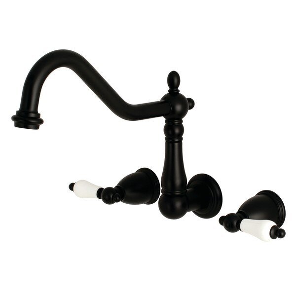 Roman Tub Faucet, Matte Black, Wall Mount, KINGSTON BRASS, Mfr# KS1020PL