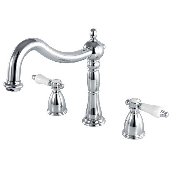 Roman Tub Faucet, Polished Chrome, Deck Mount, KINGSTON BRASS, Mfr# KS1341BPL