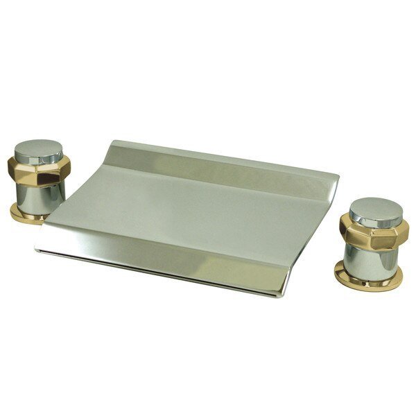 Roman Tub Faucet, Polished Chrome/Polished Brass, Deck Mount, KINGSTON BRASS, Mfr# KS2244AR
