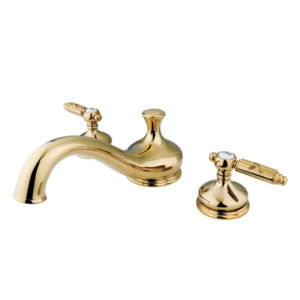 Roman Tub Faucet, Polished Brass, Deck Mount, KINGSTON BRASS, Mfr# KS3332GL