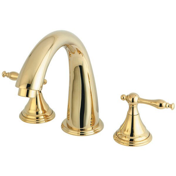 Roman Tub Faucet, Polished Brass, Deck Mount, KINGSTON BRASS, Mfr# KS5362NL