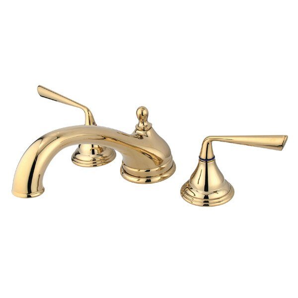 Roman Tub Faucet, Polished Brass, Deck Mount, KINGSTON BRASS, Mfr# KS5532ZL