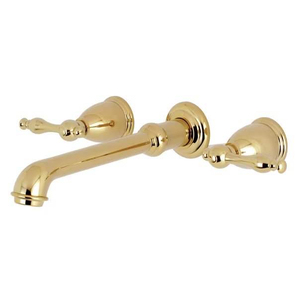 Roman Tub Faucet, Polished Brass, Wall Mount, KINGSTON BRASS, Mfr# KS7022NL
