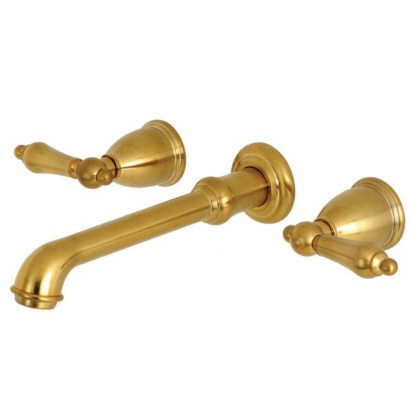 Roman Tub Faucet, Brushed Brass, Wall Mount, KINGSTON BRASS, Mfr# KS7027AL