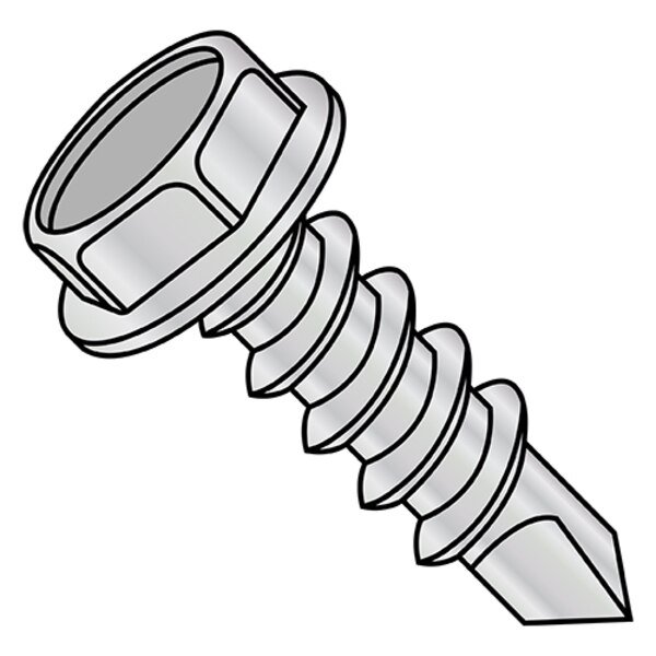 Self-Drilling Screw, #10-16 x 3 in, Zinc Plated Steel Hex Head Hex Drive, 1000 PK, EnjoyTool select, Mfr# 1048KWHC