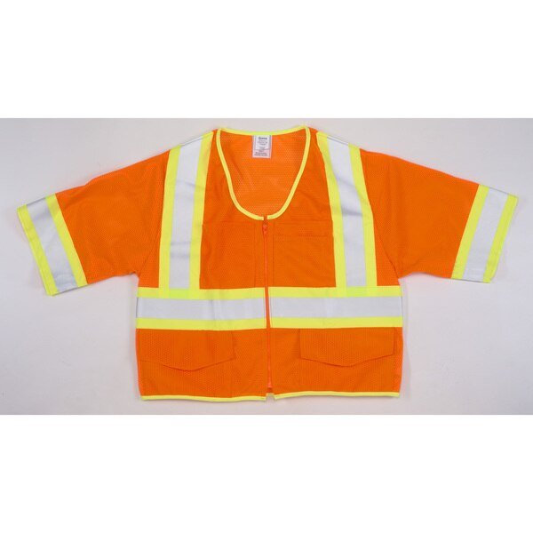 High Visibility ANSI Class 3 Mesh S, PK2, 10 in Height, 10 in Width, MUTUAL INDUSTRIES, Mfr# M16393-6