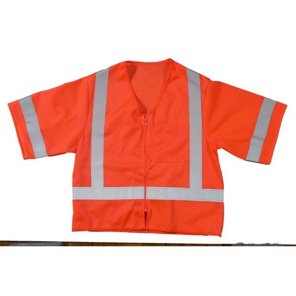 High Visibility ANSI Class 3 Mesh S, PK4, 10 in Height, 10 in Width, MUTUAL INDUSTRIES, Mfr# M17110-45-3