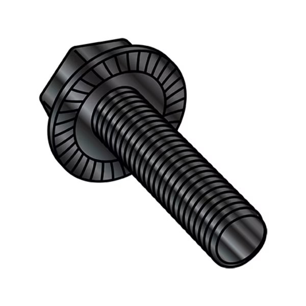 6-32X1/4 SERRTED HX FLAN WH FT SC BLK OX, EnjoyTool select, Mfr# 0604MWWB