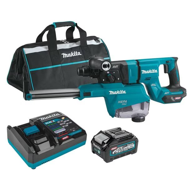 Rotary Hammer, w/ Dust Extracto, 1-1/8 in, Makita, Mfr#: GRH07M1W