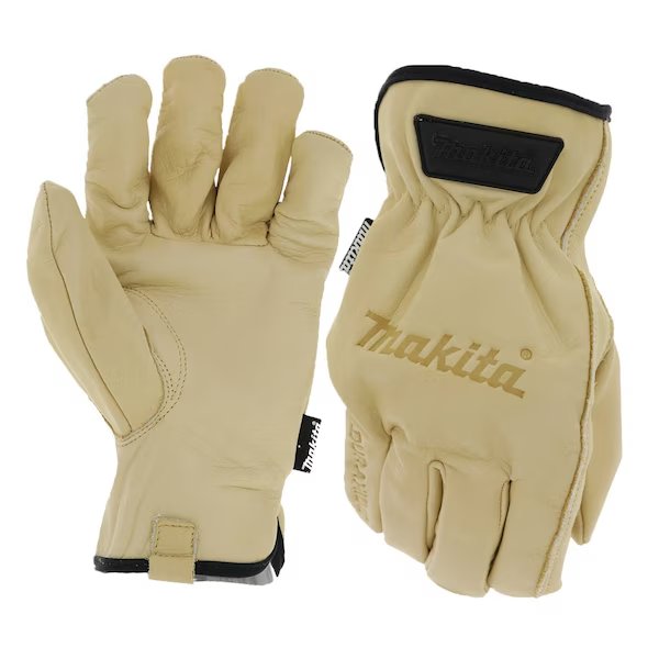 Genuine Leather Cow Driver Gloves, M, MAKITA, Mfr# T-04189