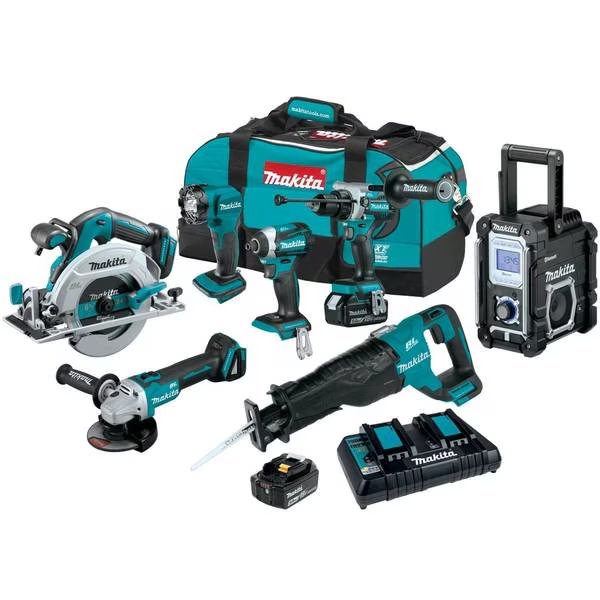 LXT Brushless 7pcs, Combo Kit, 18V, (5.0Ah), Makita, Mfr#: XT707PT