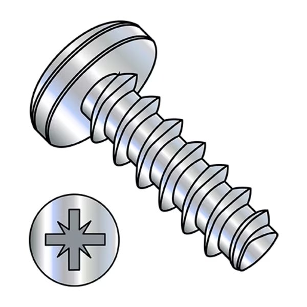 Thread Forming Screw, M3-1.50 x 25 mm, Zinc Plated Steel Pan Head Pozidriv Drive, 7000 PK, EnjoyTool select, Mfr# M325LZP4