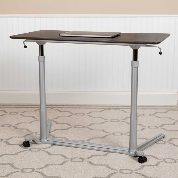 Wood Grain Sit to Stand Desk, FLASH FURNITURE, Mfr# NAN-IP-6-1-DKW-GG
