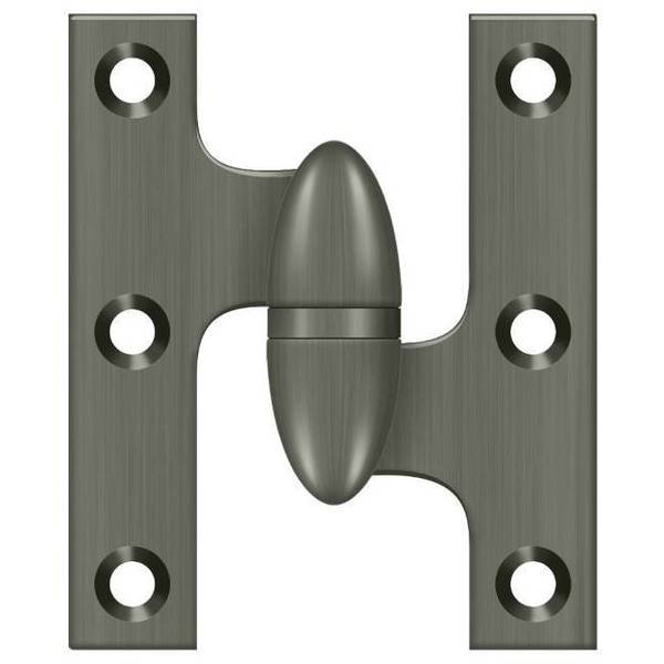 Antique Nickel Door and Butt Hinge, DELTANA, Mfr# OK2520U15A-R