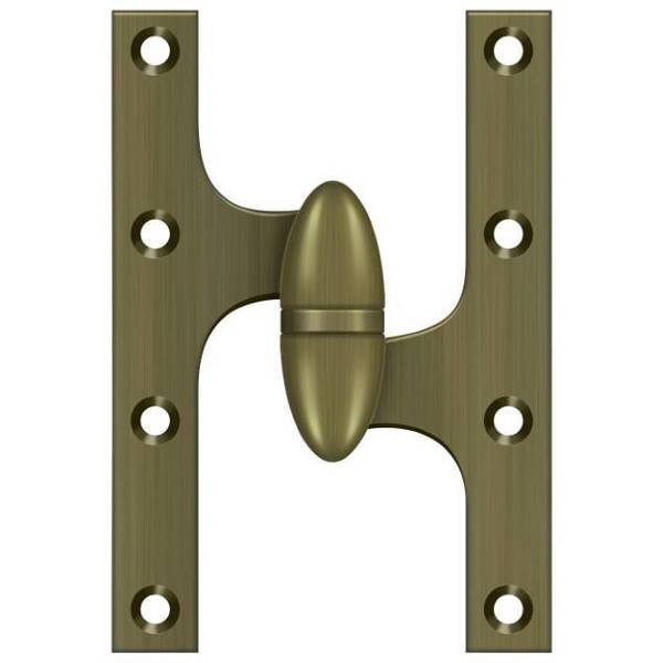 Antique Brass Door and Butt Hinge, DELTANA, Mfr# OK6040B5-R