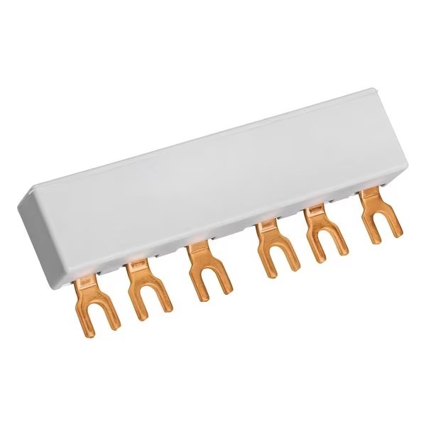 Busbar Connector, 30A Amp Range, 600V AC/DC Volt Rating, 3 Poles, Pressure Plate, Mersen, Mfr#: USFMBB2