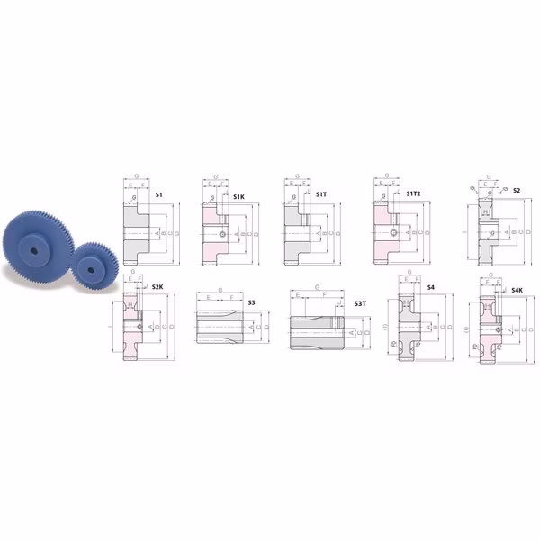 Machined Nylon Spur Gears, Khk Gears, Mfr#: PS1-85