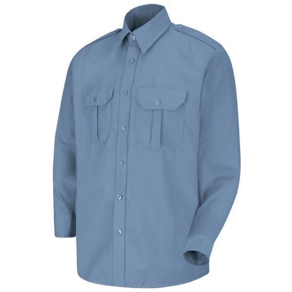 Mens Ls Med Blue Security Sht Epaul, HORACE SMALL, Mfr# SP56MB 4XL367