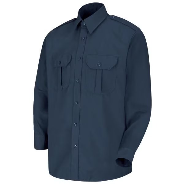 Mens Ls Navy Security Shirt Epaulet, HORACE SMALL, Mfr# SP56NV L  345