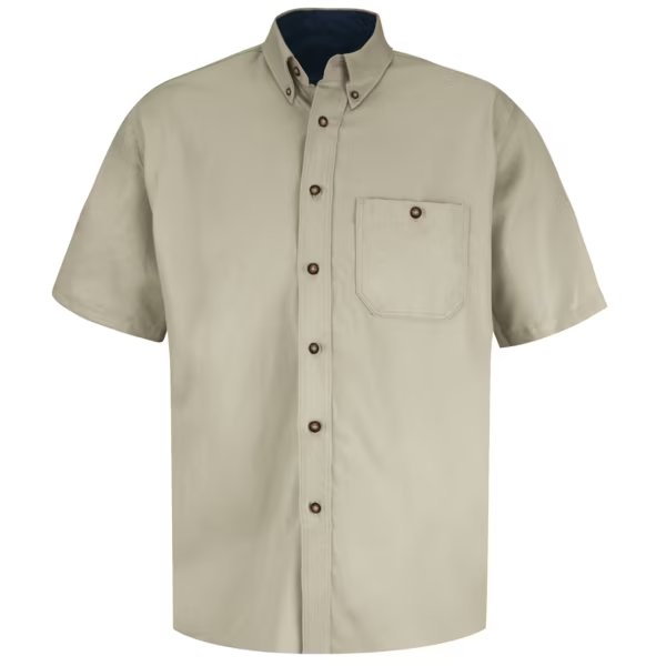 Mns Ss Cotton Dress Shirt, L, RED KAP, Mfr# SC64ST SS L