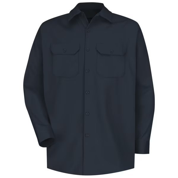 Mns L/S Dk Nv Hvywt. Ctn Wrksht, L, RED KAP, Mfr# SC70DN RG L