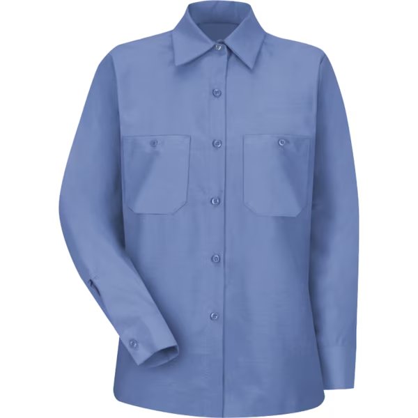 Female L/S Med Blu Workshirt 65/35, L, Red Kap, Mfr#: SP13MB RG L