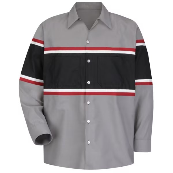 Mns Multi-Stripe Generic Image Shrt, M, RED KAP, Mfr# SP14GM RG M